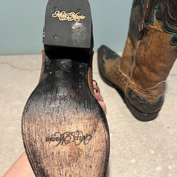 Miss Macie Leopard Cowgirl Boots - Sz. 10 - Picture 12 of 16